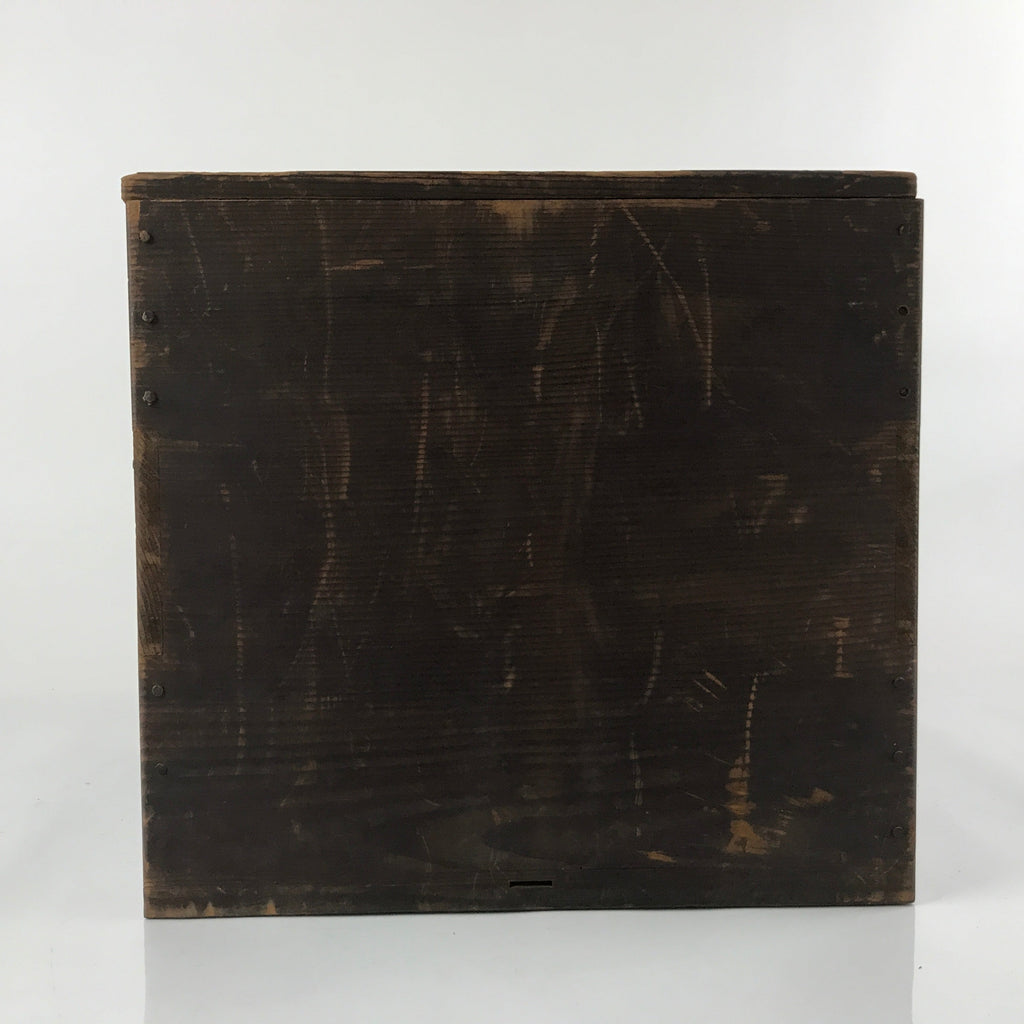 Antique Japanese Wooden Large Lidded Storage Box Inside 31x31.5x29cm Brown X134