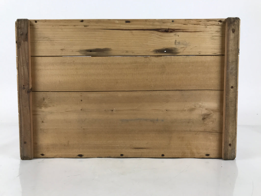 Antique Japanese Wooden Lidded Pottery Bowl Box Inside 41x26.5x20.5cm Brown X147
