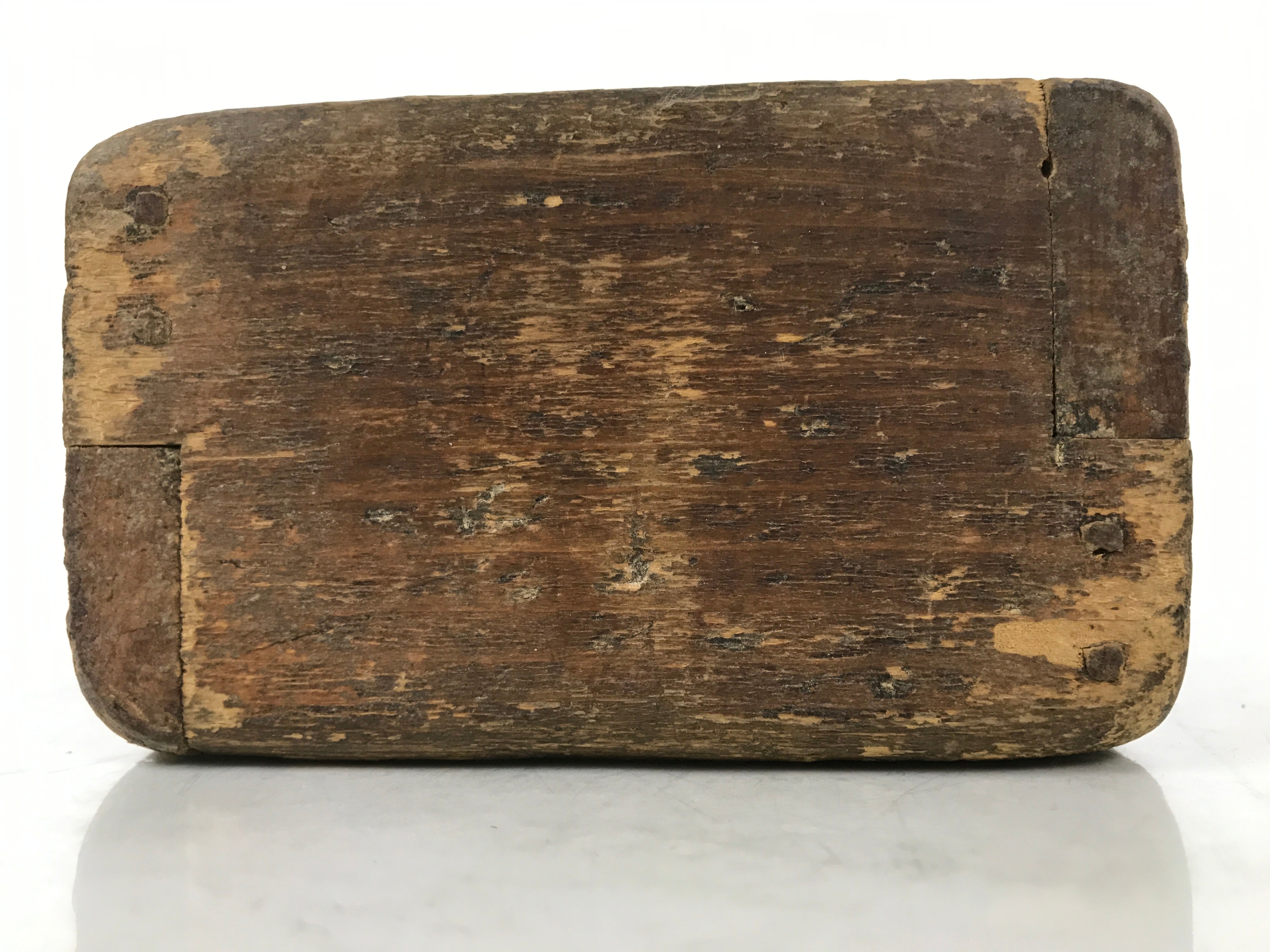 Antique Japanese Wooden Measuring Cup Masu Decoration Box Tool Brown L418