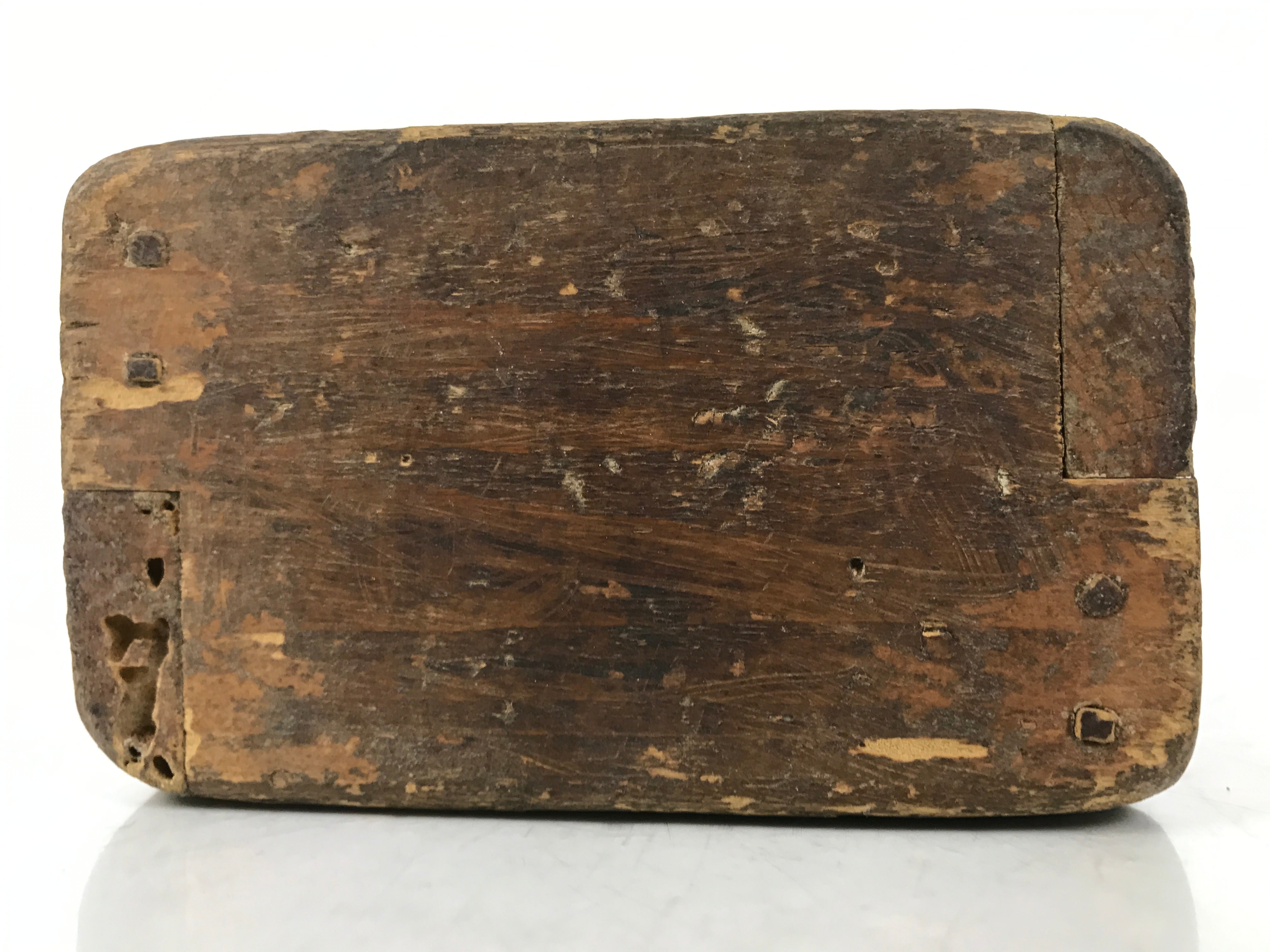 Antique Japanese Wooden Measuring Cup Masu Decoration Box Tool Brown L418