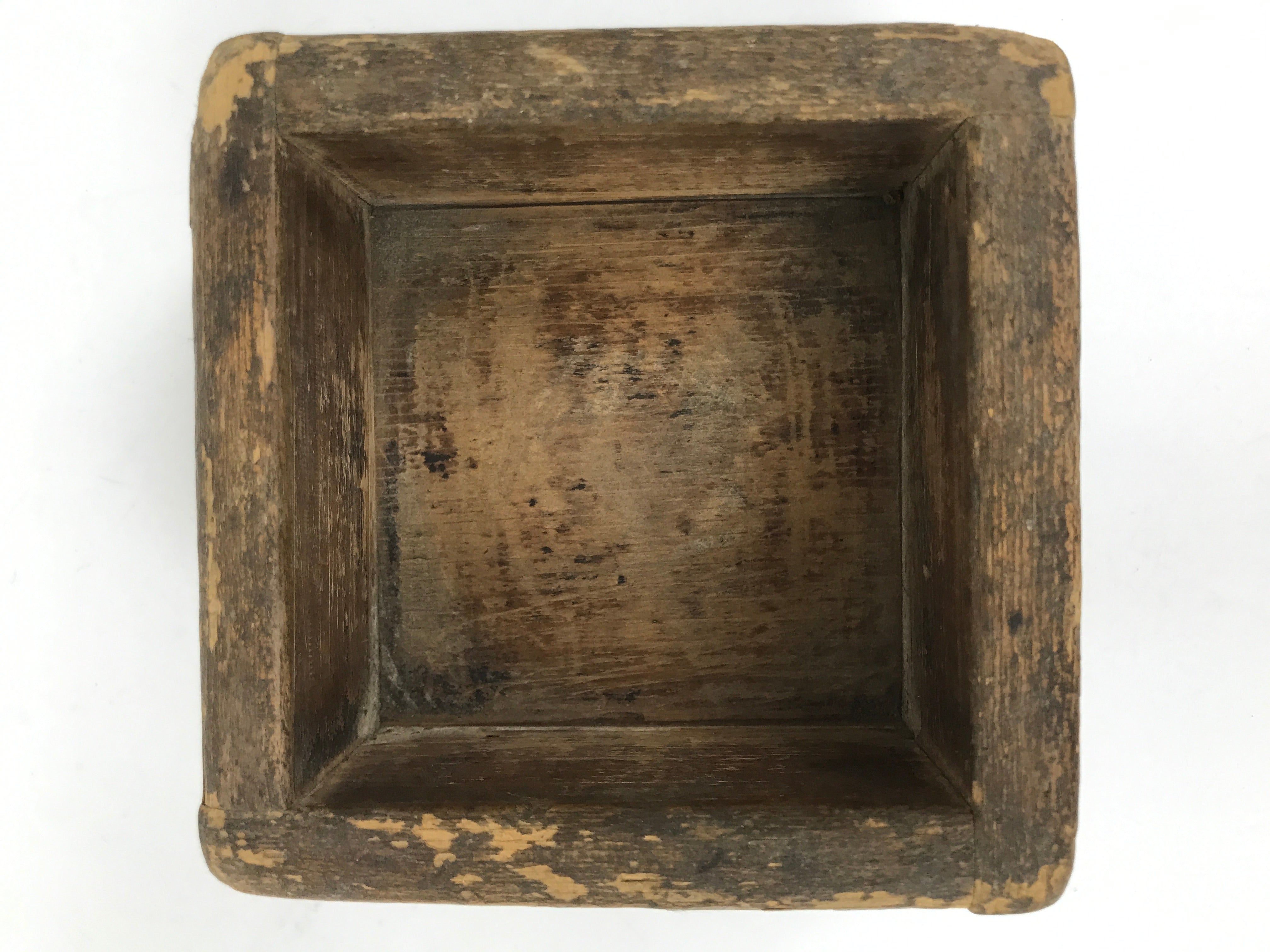 Antique Japanese Wooden Measuring Cup Masu Decoration Box Tool Brown L418