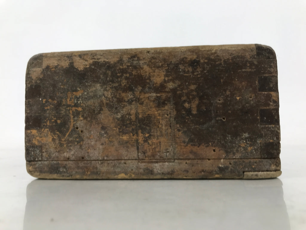 Antique Japanese Wooden Measuring Cup Masu Decoration Box Tool Brown L419