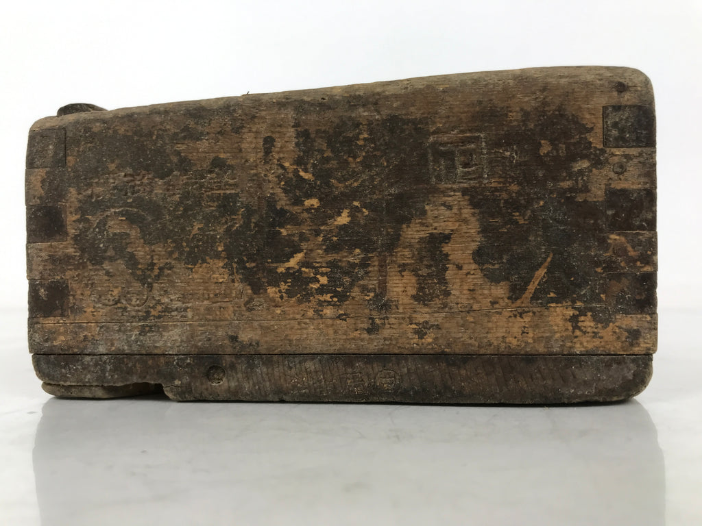 Antique Japanese Wooden Measuring Cup Masu Decoration Box Tool Brown L419