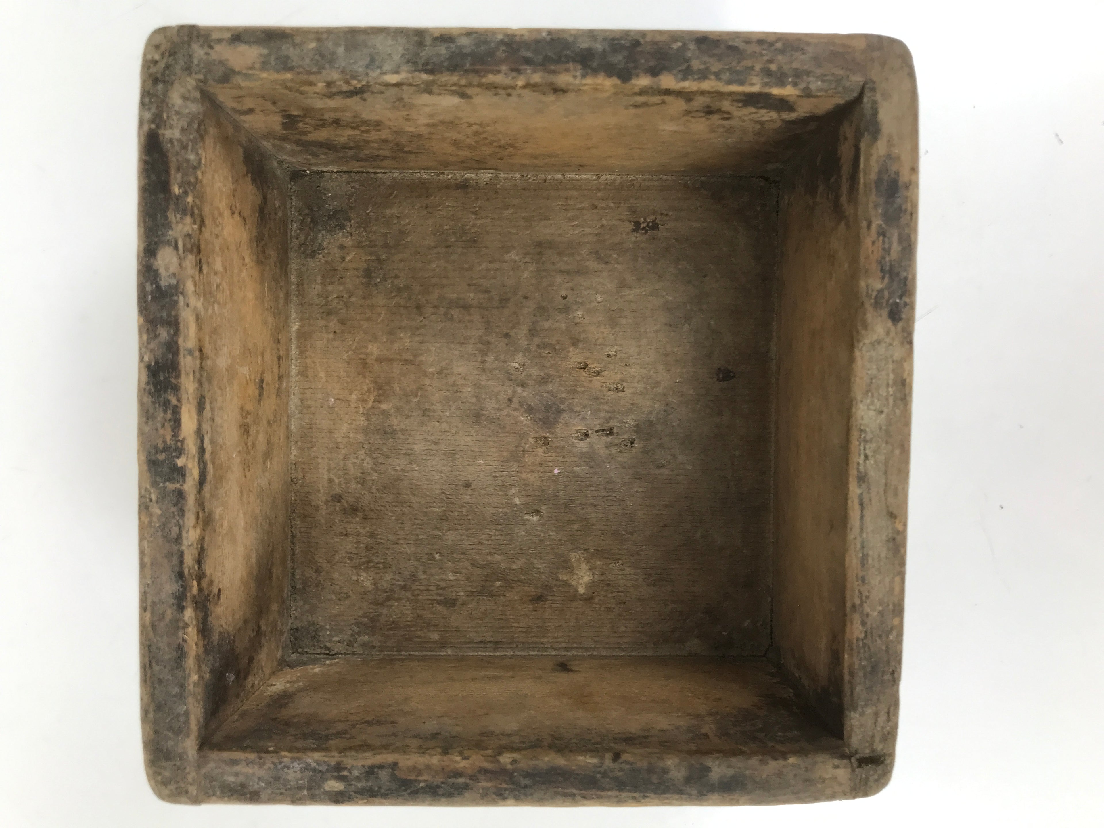Antique Japanese Wooden Measuring Cup Masu Decoration Box Tool Brown L419