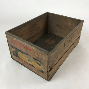 Antique Japanese Wooden Mikan Orange Crate Storage Box Inside 28.5x20.5x14cm X79