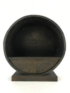 Antique Japanese Wooden Oke Bucket Display Shelf Trinket Showcase Brown T349