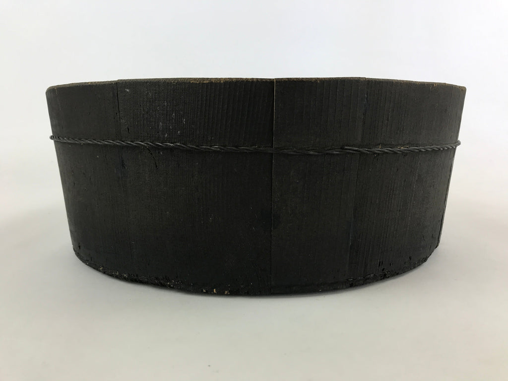 Antique Japanese Wooden Oke Bucket Display Shelf Trinket Showcase Brown T349