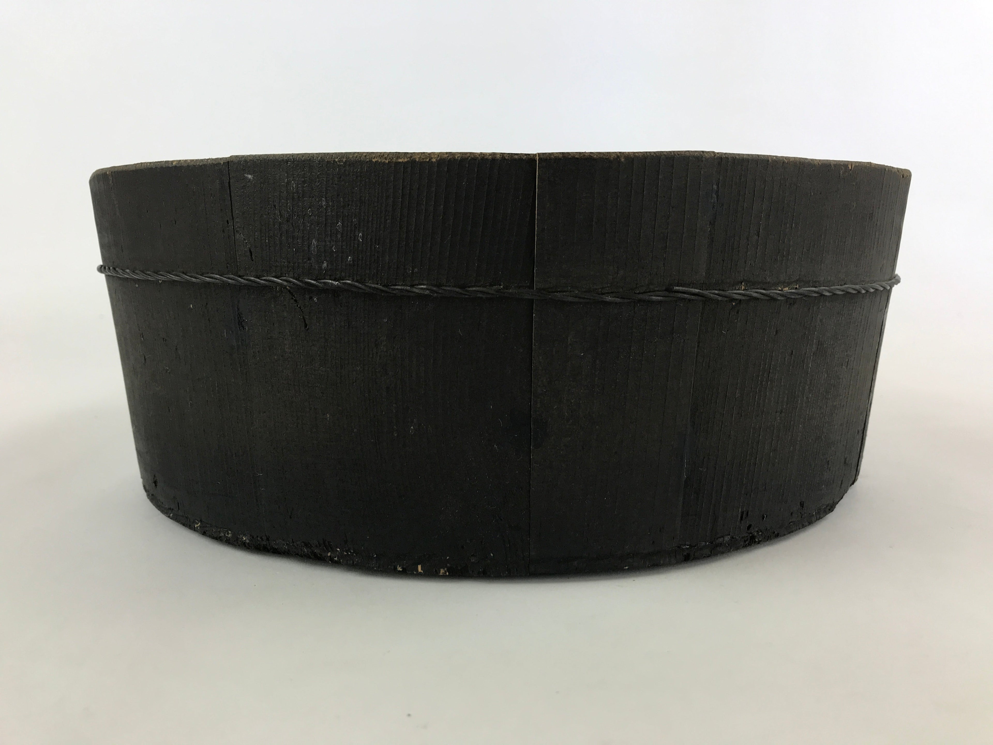 Antique Japanese Wooden Oke Bucket Display Shelf Trinket Showcase Brown T349