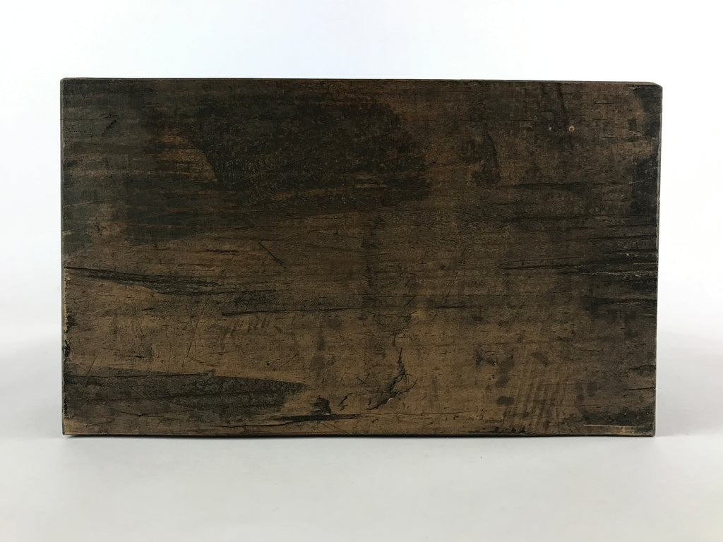 Antique Japanese Wooden Oke Bucket Display Shelf Trinket Showcase Brown T349