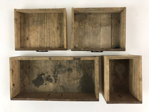 Antique Japanese Wooden Sewing Box Haribako Tansu 4 Drawers Dark Brown T338