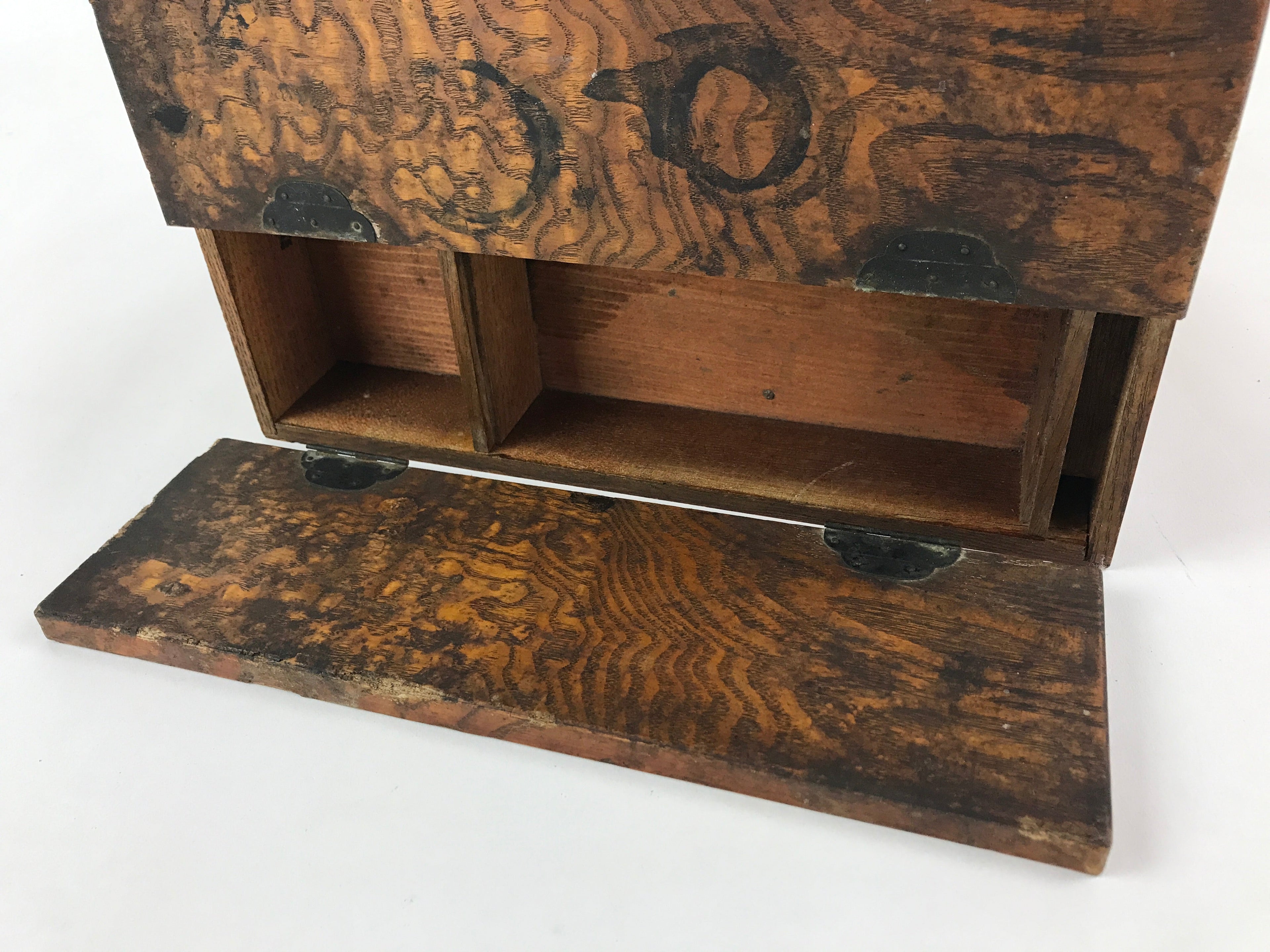 Antique Japanese Wooden Sewing Box Haribako Tansu 4 Drawers Dark Brown T338