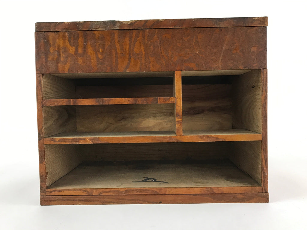 Antique Japanese Wooden Sewing Box Haribako Tansu 4 Drawers Dark Brown T338
