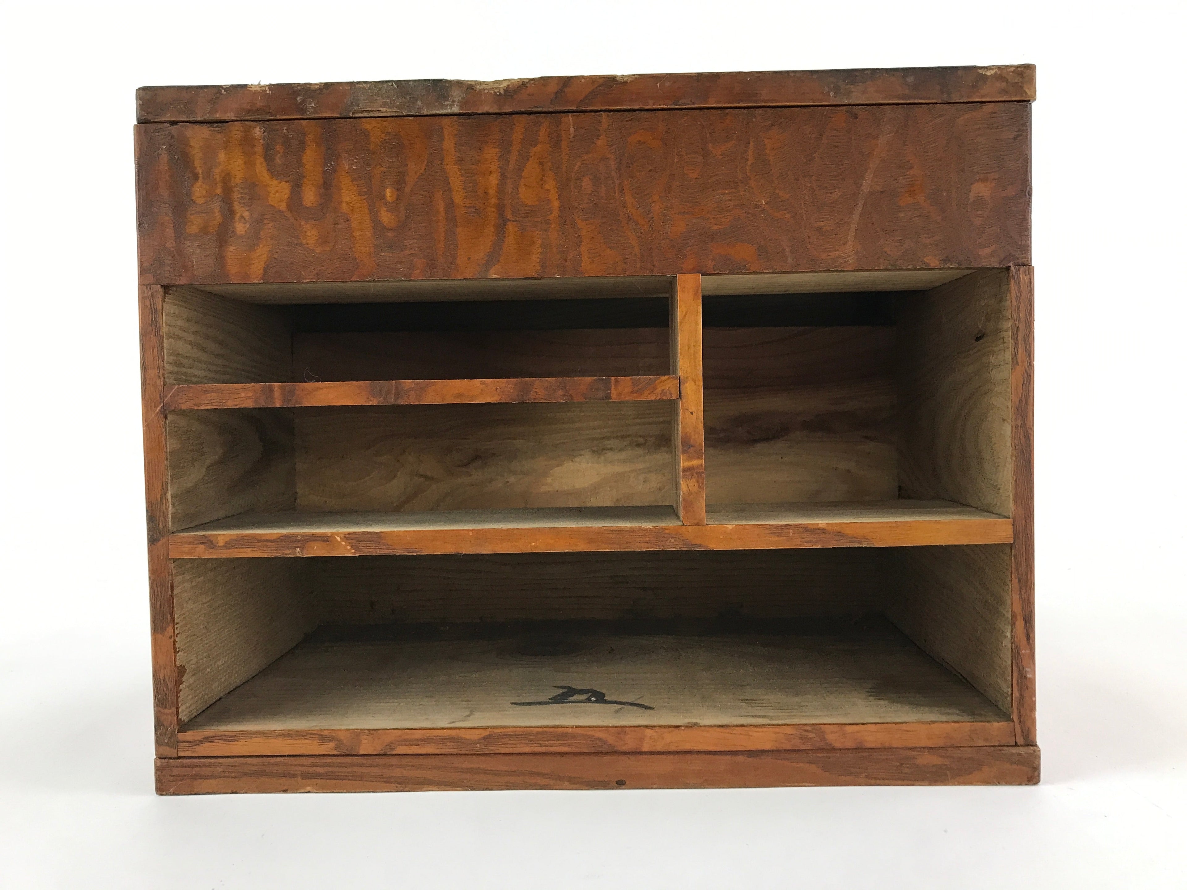 Antique Japanese Wooden Sewing Box Haribako Tansu 4 Drawers Dark Brown T338