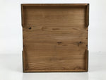 Antique Japanese Wooden Storage Box Pottery Hako Brown Inside 31x31.5x19cm X224