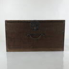 Antique Japanese Wooden Storage Chest Vtg Large Lockbox Safe 1 Drawer Iron X103