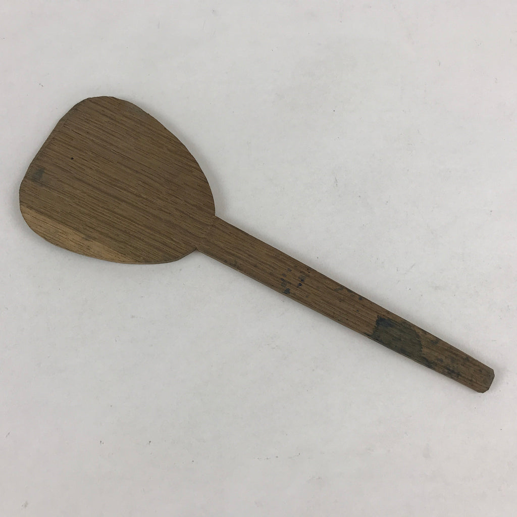 Antique Japanese Wooden Sushi Rice Paddle Spatula Scoop Brown Shamoji JK534