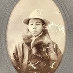 Antique Japanese Young Man Fashion Portrait Photograph Kimono Black White PH43