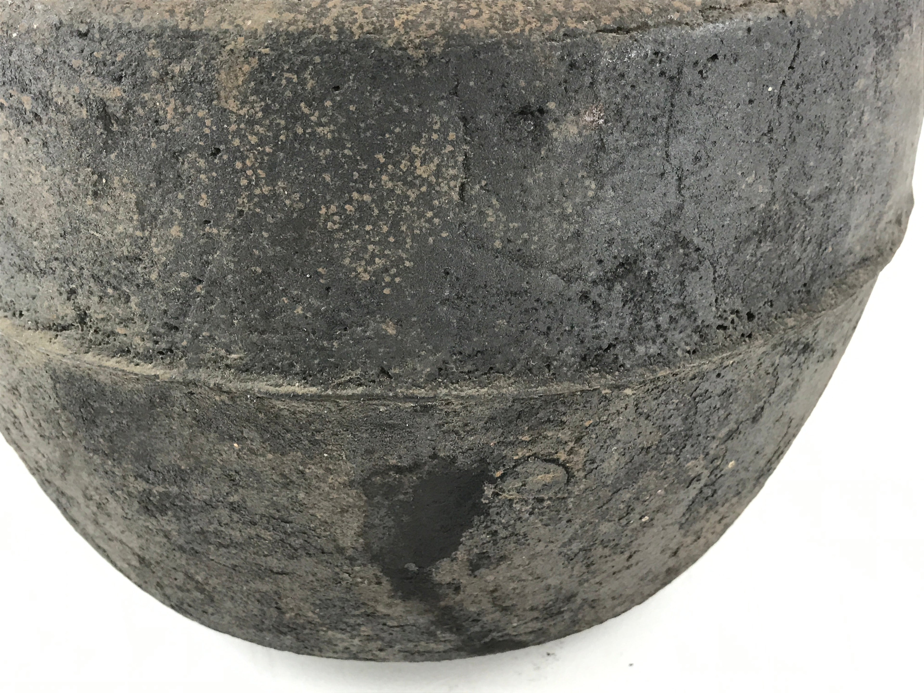 Antique Meiji Era Japanese Cast Iron Hanging Cook Pot Black Irori Hearth C25