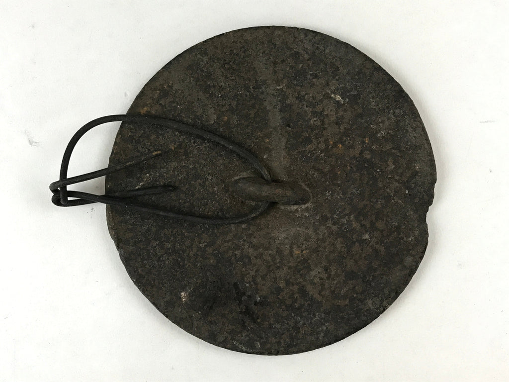 Antique Meiji Era Japanese Cast Iron Hanging Cook Pot Black Irori Hearth C25