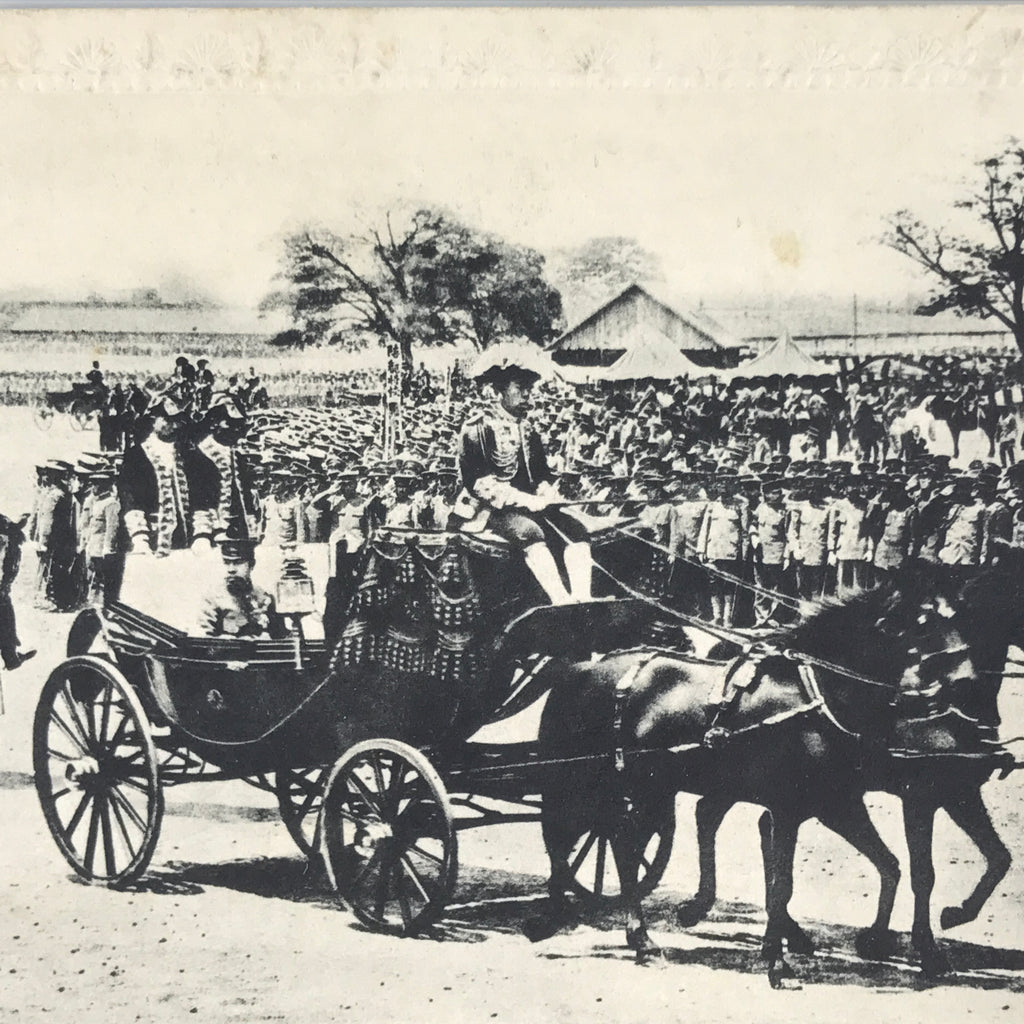 Antique Postcard Japanese Emperor Meiji Military Review Russo-Japanese War PC79