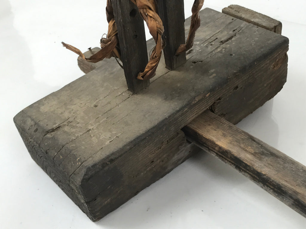 Antique Taisho Japanese Wooden Manual Spinning Wheel Itoguruma Silk Cotton JK861