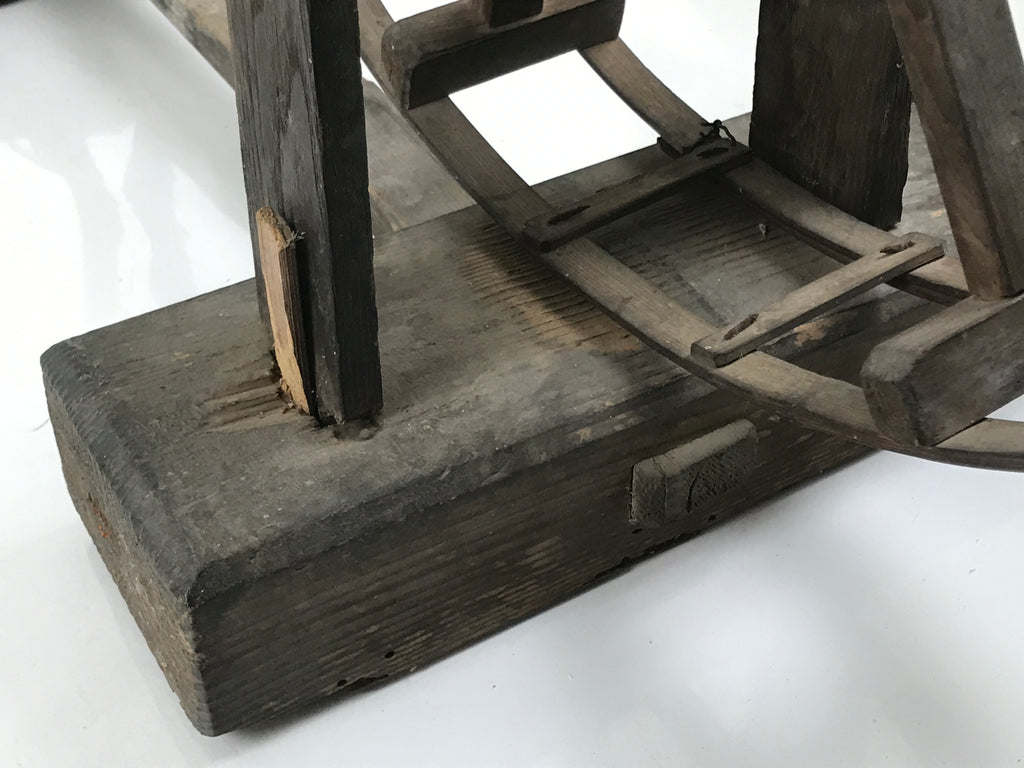 Antique Taisho Japanese Wooden Manual Spinning Wheel Itoguruma Silk Cotton JK861