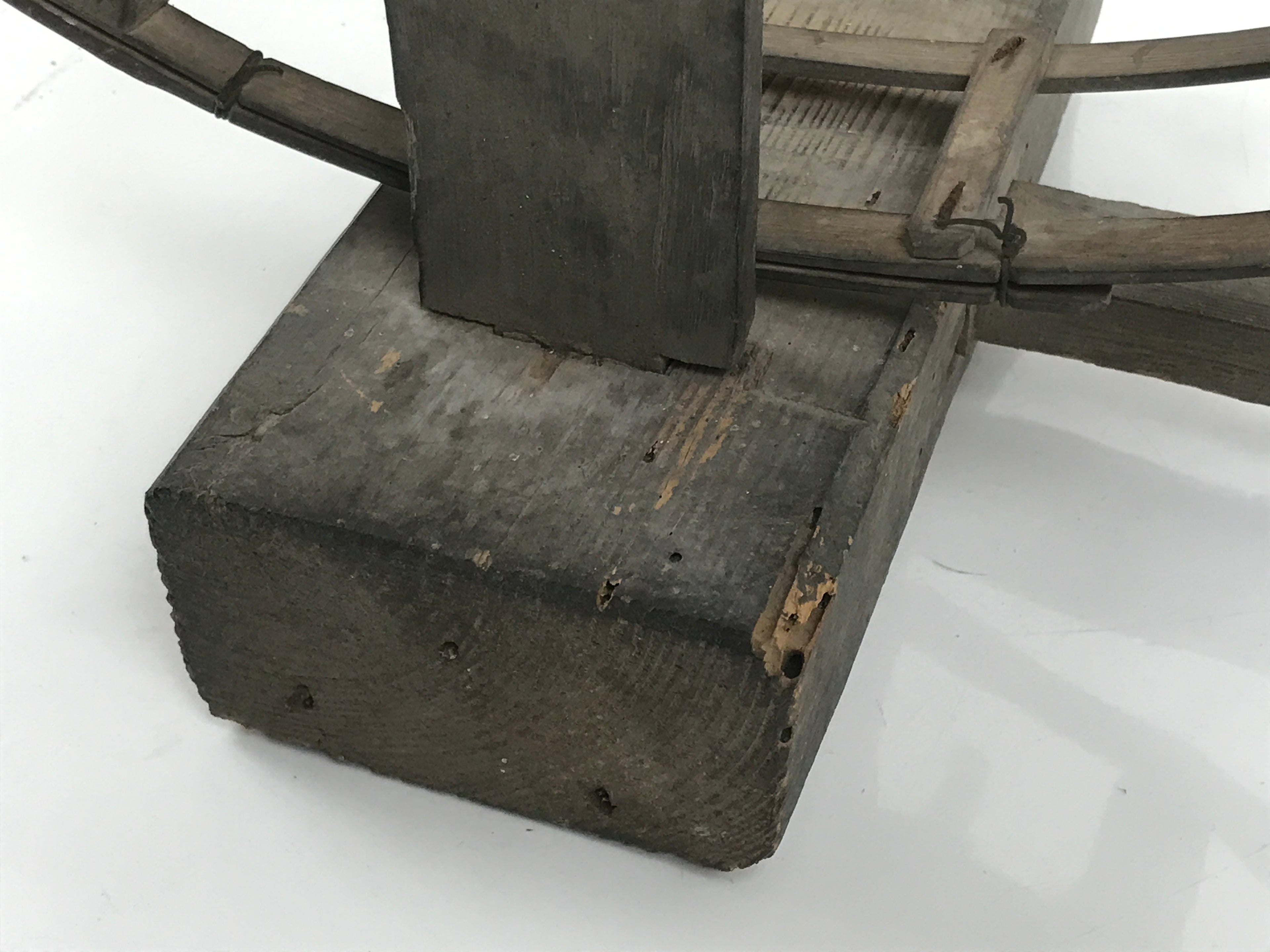 Antique Taisho Japanese Wooden Manual Spinning Wheel Itoguruma Silk Cotton JK861