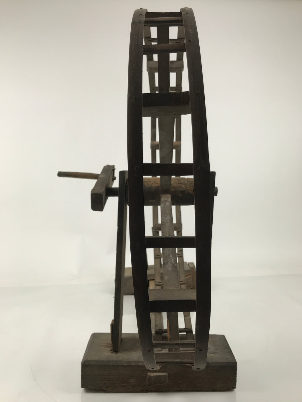 Antique Taisho Japanese Wooden Manual Spinning Wheel Itoguruma Silk Cotton JK861
