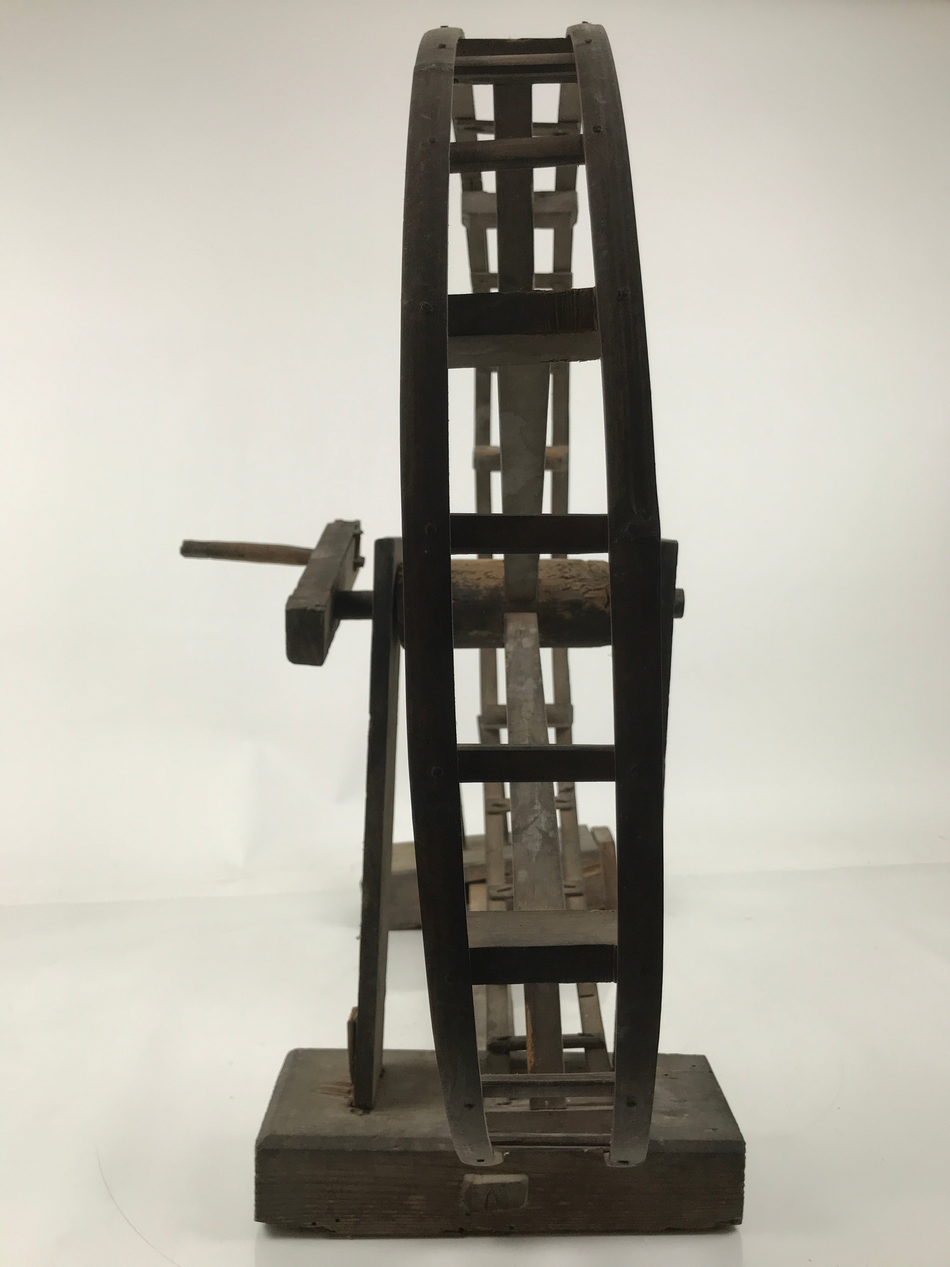 Antique Taisho Japanese Wooden Manual Spinning Wheel Itoguruma Silk Cotton JK861
