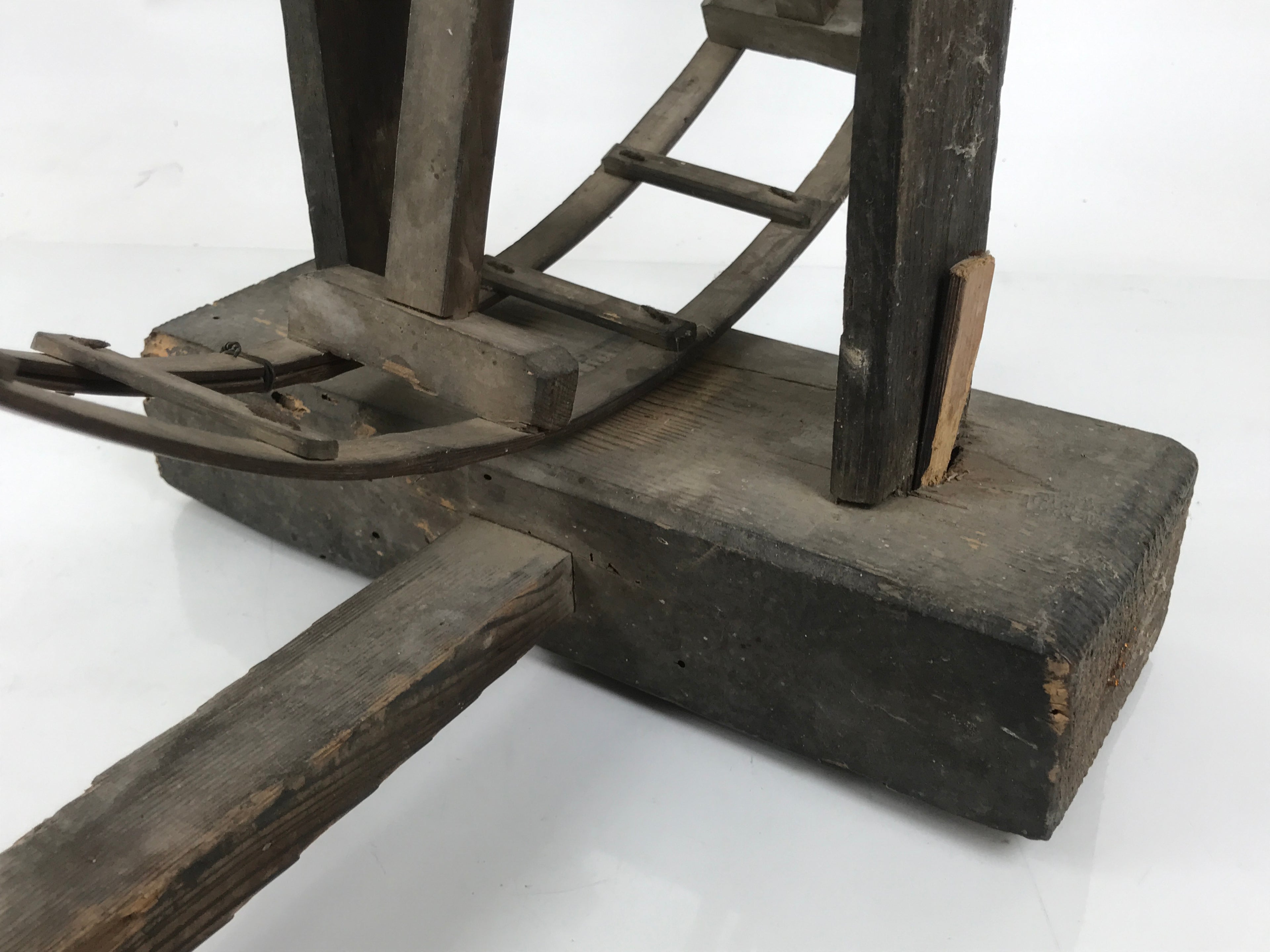 Antique Taisho Japanese Wooden Manual Spinning Wheel Itoguruma Silk Cotton JK861