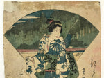 Antique c1850 Japanese Ukiyoe Woodblock Print Shigenobu Utagawa Edo Meisho FL229