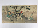 Antique c1895 Japanese Ukiyo-e Sino-Japanese War Hiroshige Woodblock Print FL219