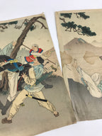 Antique c1895 Japanese Ukiyo-e Sino-Japanese War Hiroshige Woodblock Print FL219
