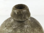 AntiqueJapanese Ceramic Sake Bottle Kayoi-Tokkuri Crackle Glaze Gray Black TS781