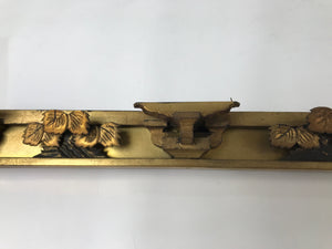 Antique Japanese Buddhist Altar Carved Lacquer Wood Spare Part Gold Leaves BA573