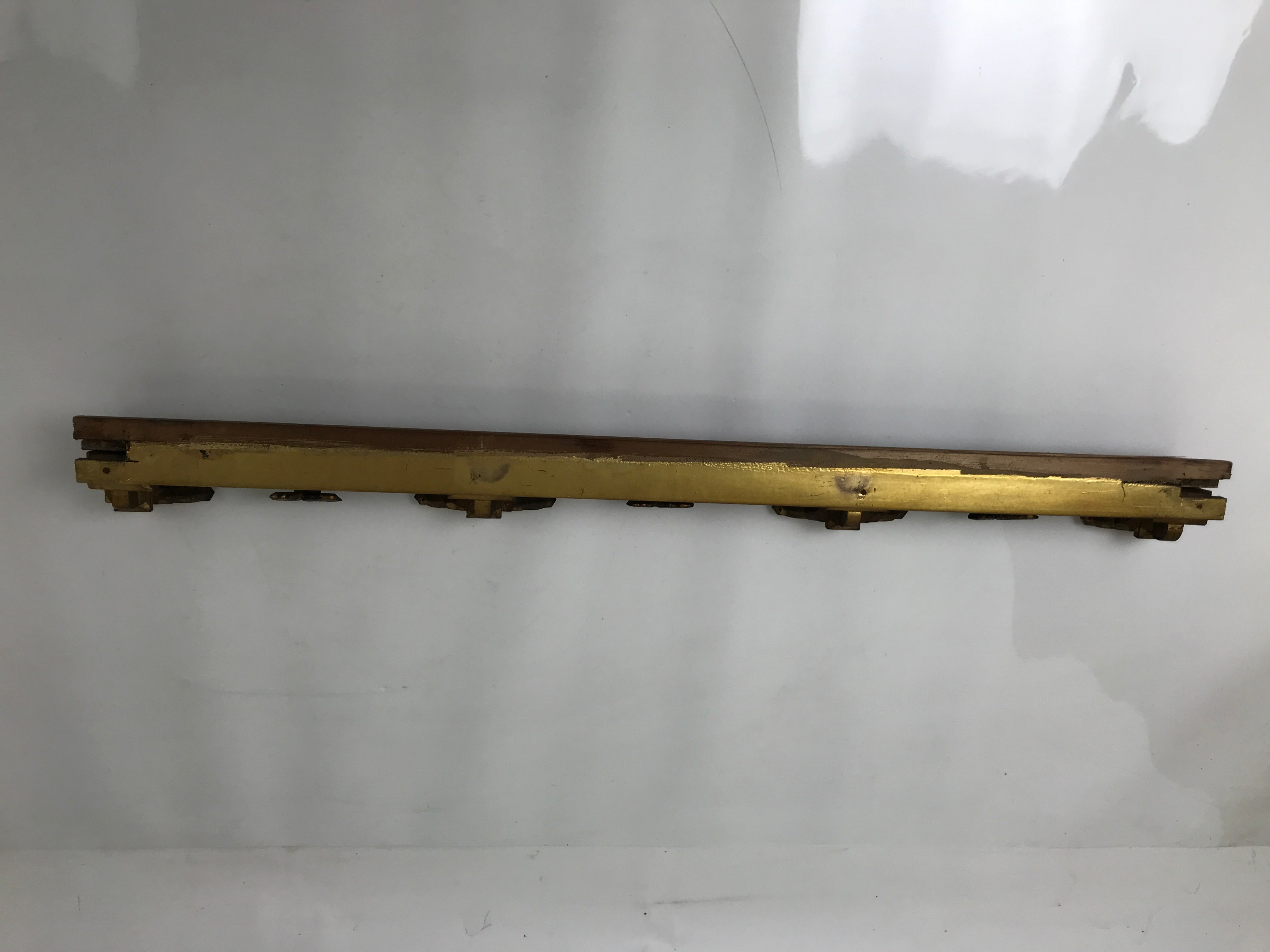 Antique Japanese Buddhist Altar Carved Lacquer Wood Spare Part Gold Leaves BA573