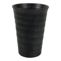 Japanese Ceramic Tall Sake Cup Vtg Pottery Guinomi Ochoko Textured Black TC627-KT - Sake Cup-chidorivintage.com