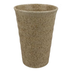 Japanese Ceramic Tall Sake Cup Vtg Pottery Guinomi Ochoko Mottled Beige TC630-KT - Sake Cup-chidorivintage.com