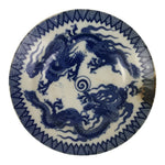 Japanese Porcelain Small Deep Plate Kozara Vtg Blue White Sometsuke Dragon Y580-KT - Plate-chidorivintage.com