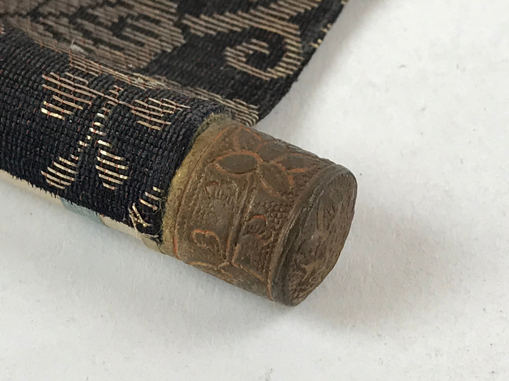 Buddhist Altar Fitting Amida Buddha Fabric Scroll Vtg Gold Red Gohonzon BA172