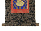 Buddhist Altar Fitting Amida Buddha Fabric Scroll Vtg Gold Red Gohonzon BA172