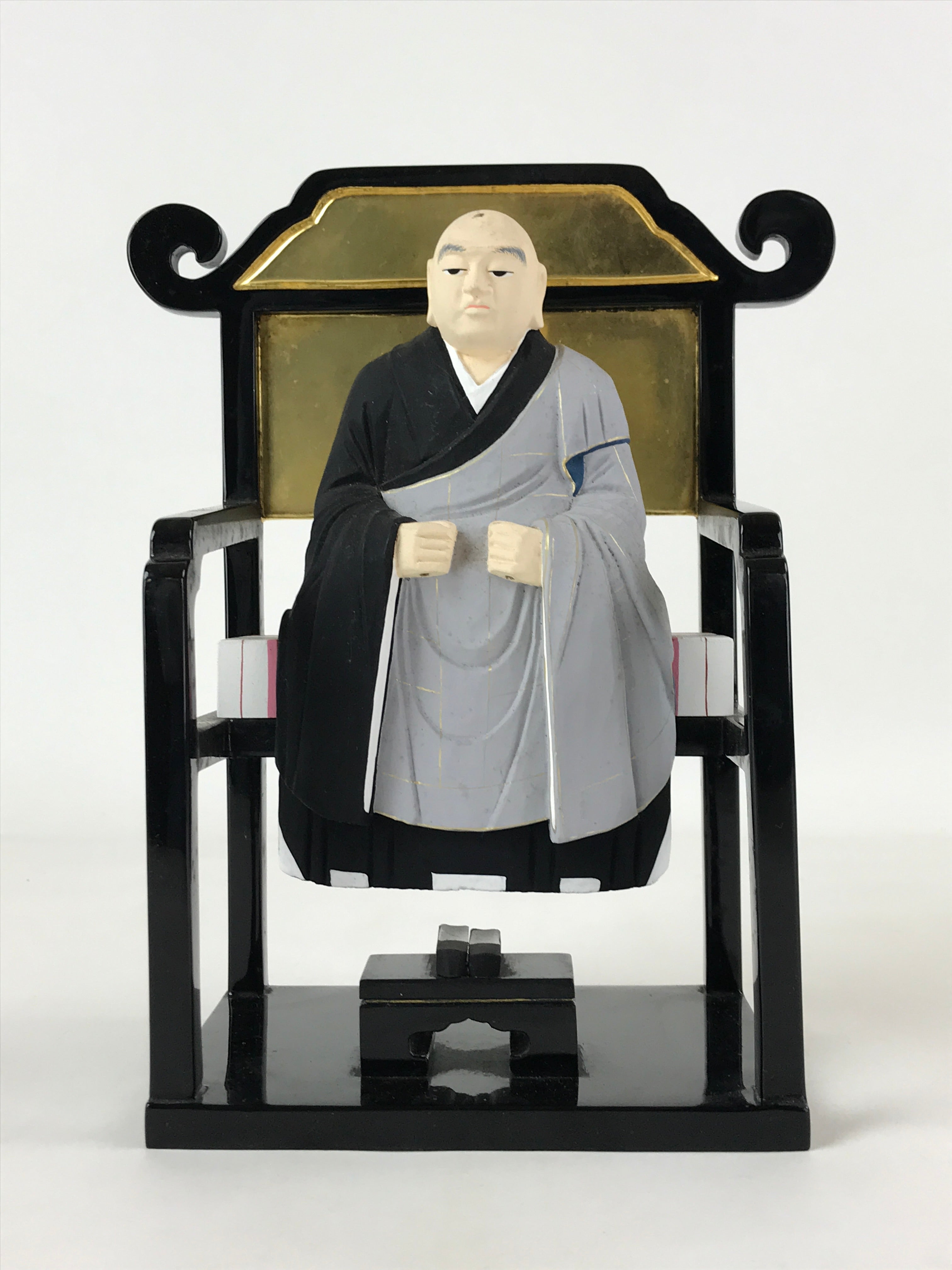 Buddhist Altar Fitting Dogen Zenji Figurine Vtg Lacquer Wood Soto
