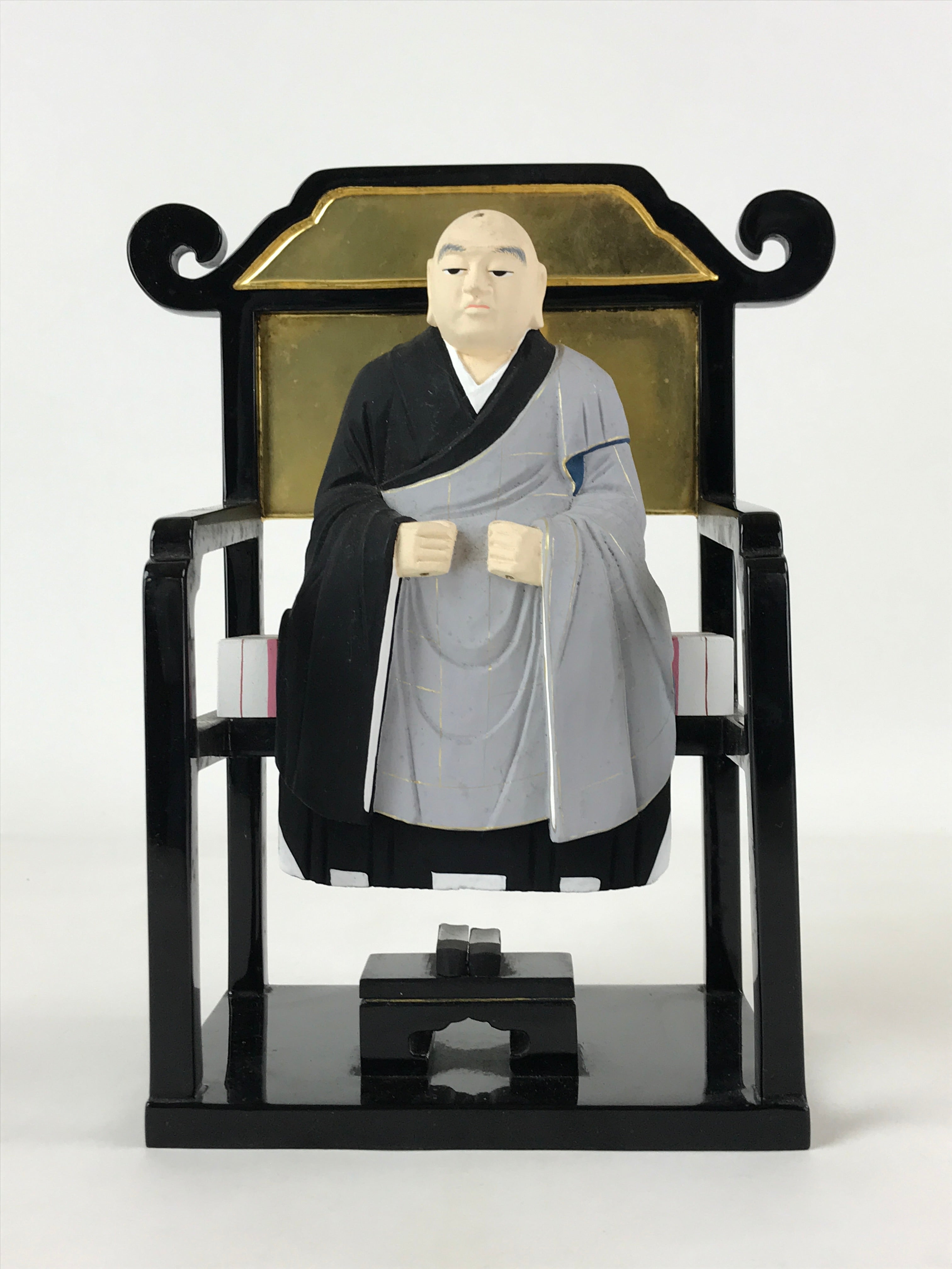 Buddhist Altar Fitting Dogen Zenji Figurine Vtg Lacquer Wood Soto Zen BA183