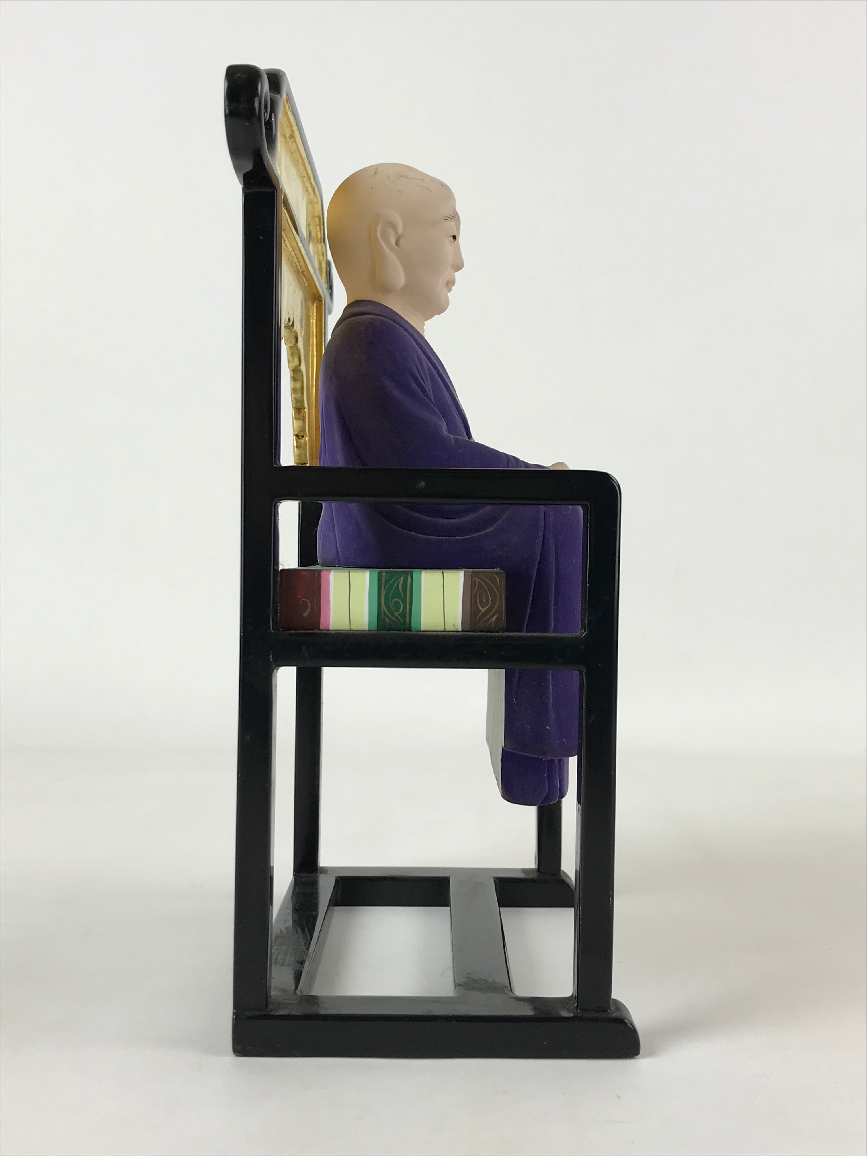 Buddhist Altar Fitting Keizan Zenji Figurine Vtg Lacquer Wood Soto Zen BA184