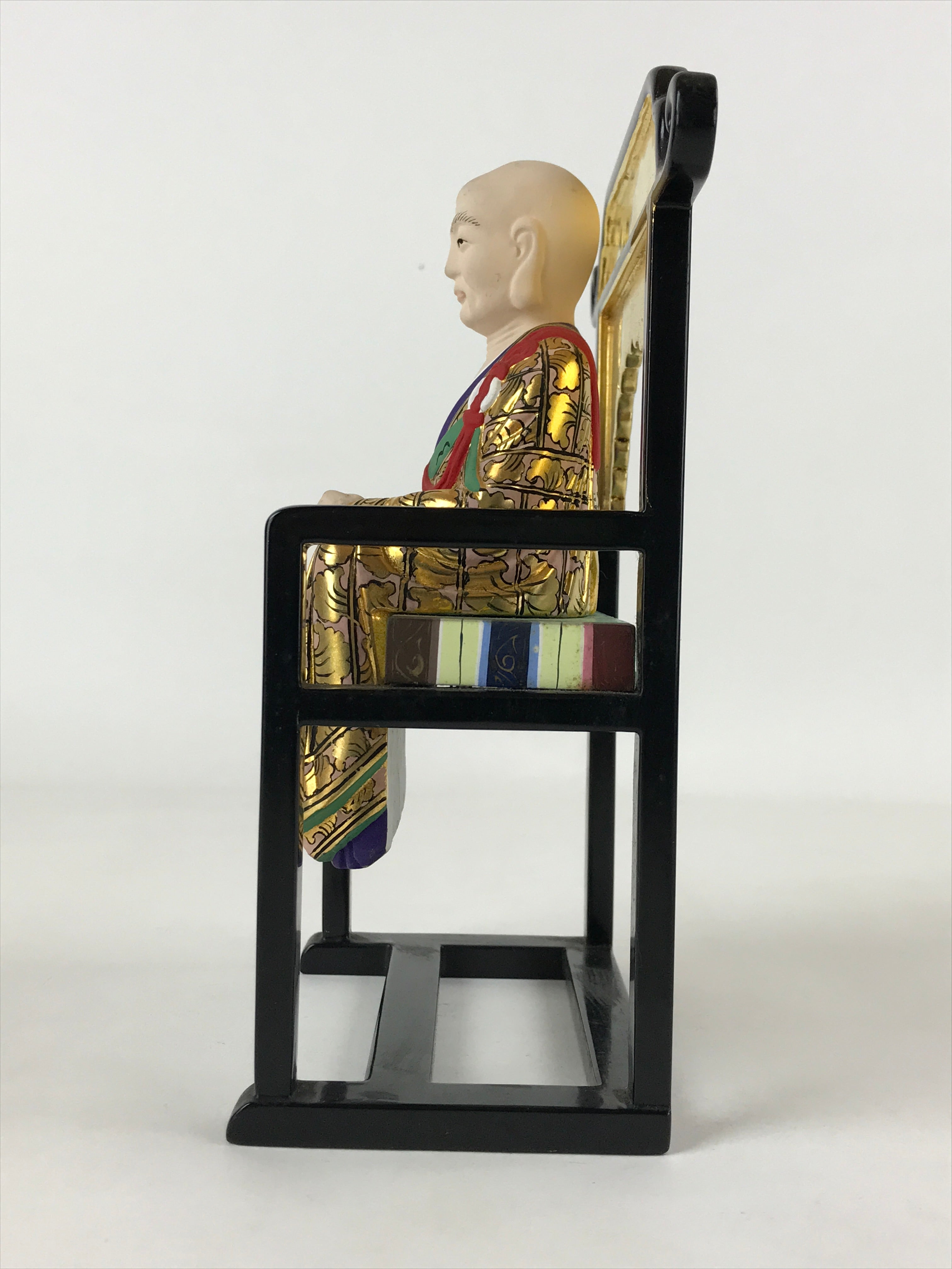 Buddhist Altar Fitting Keizan Zenji Figurine Vtg Lacquer Wood Soto Zen BA184