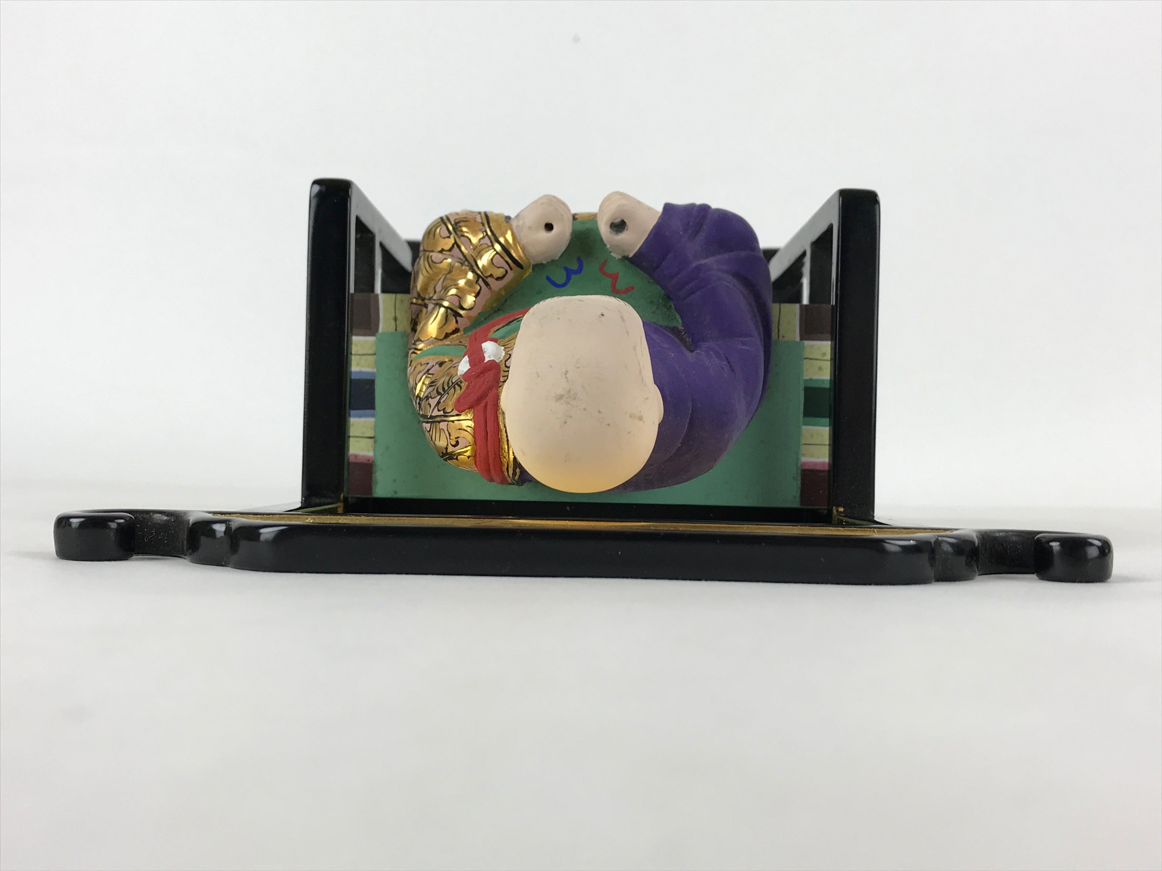 Buddhist Altar Fitting Keizan Zenji Figurine Vtg Lacquer Wood Soto Zen BA184