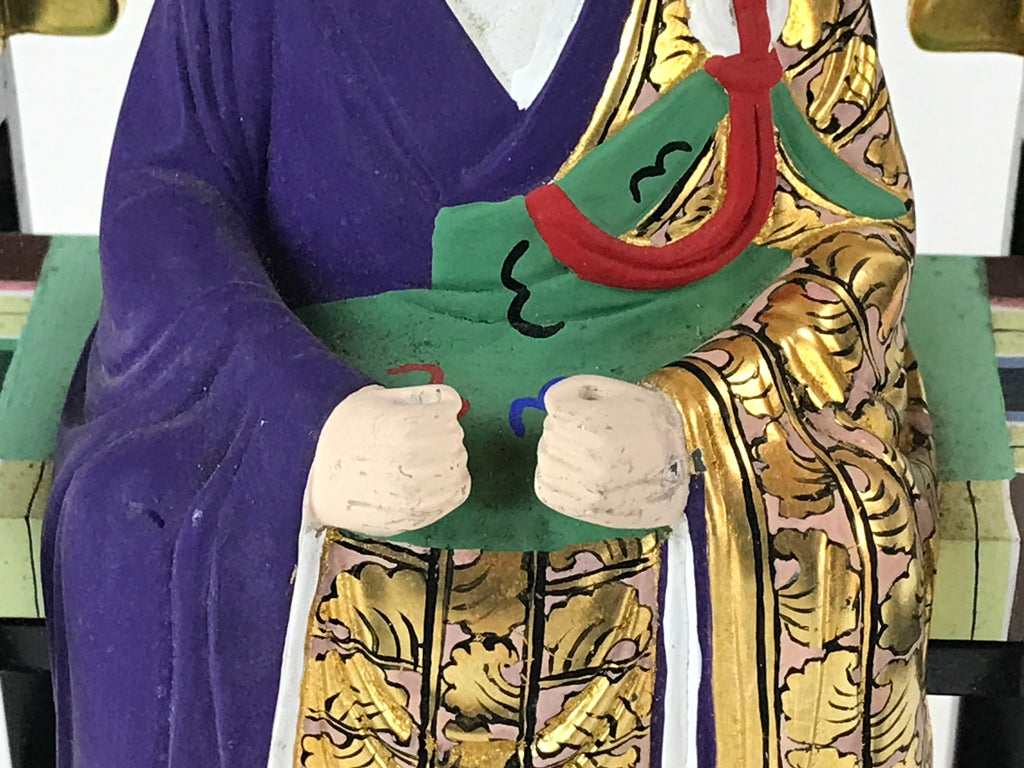 Buddhist Altar Fitting Keizan Zenji Figurine Vtg Lacquer Wood Soto Zen BA184