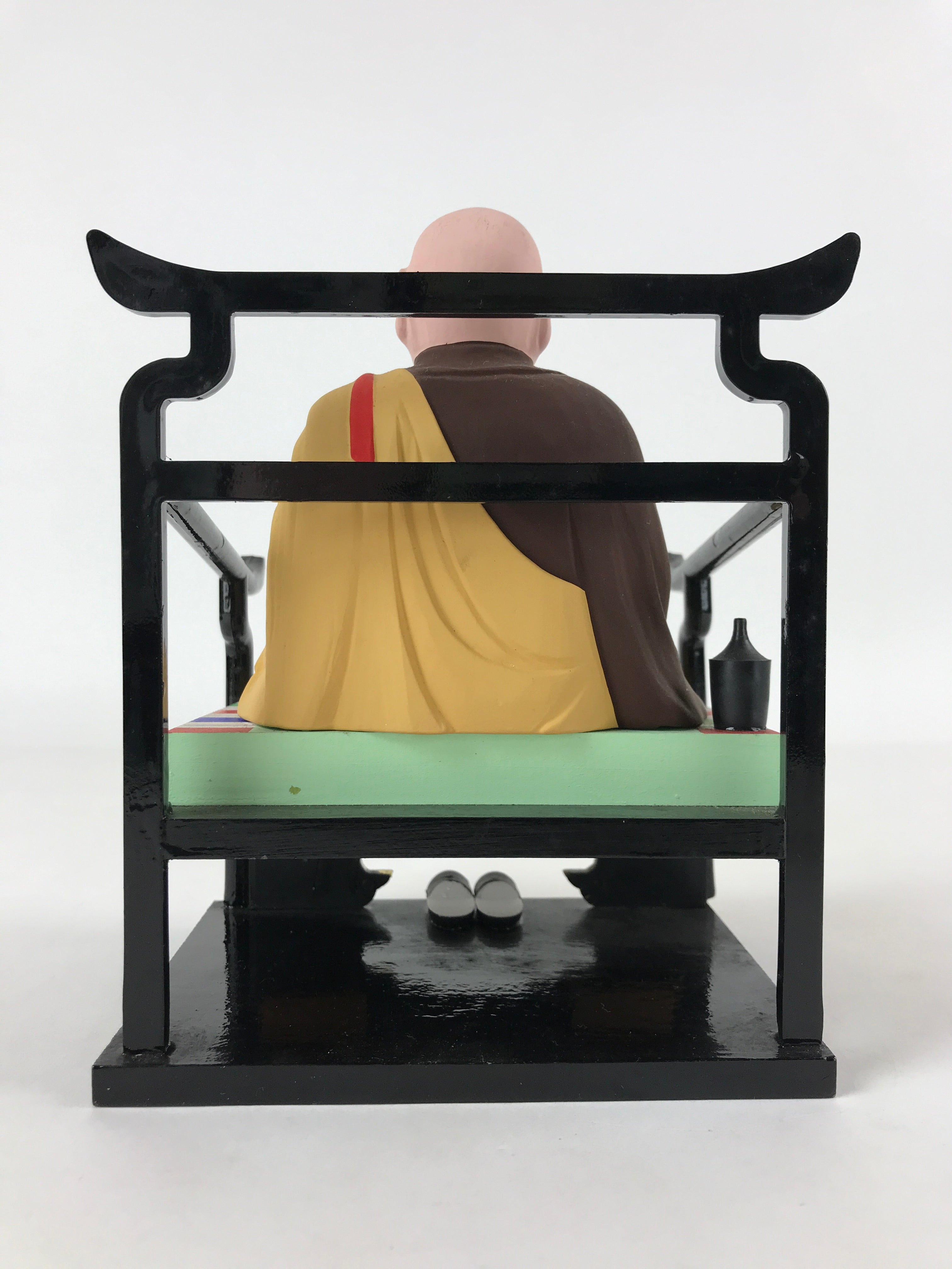 Buddhist Altar Fitting Kukai Kobo Daishi Vtg Figurine Wood Shingon School BA185