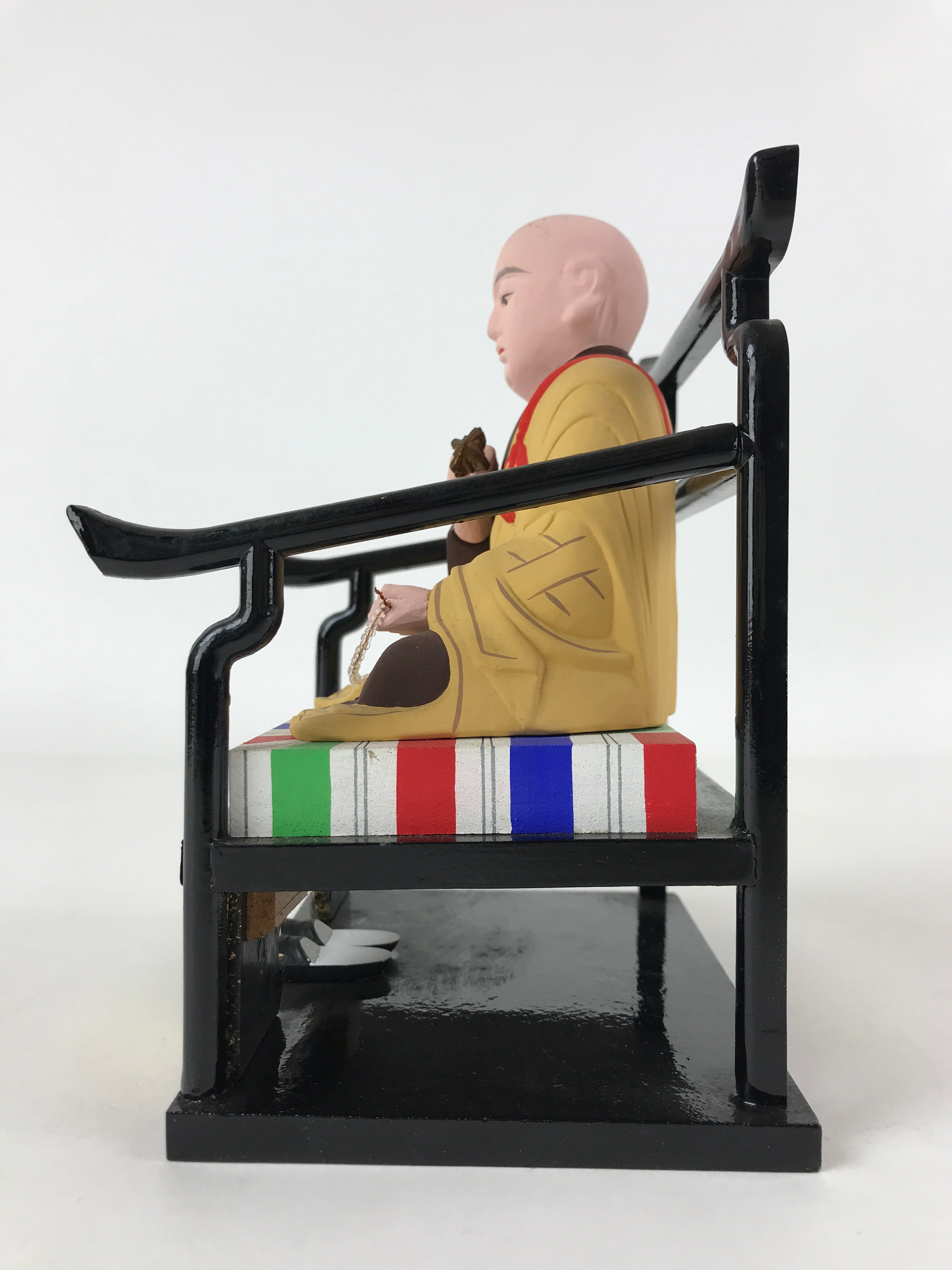 Buddhist Altar Fitting Kukai Kobo Daishi Vtg Figurine Wood Shingon School BA185
