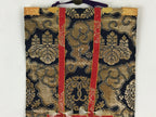Buddhist Altar Fitting Rennyo Priest Fabric Scroll Vtg Gold Red Owakigake BA173